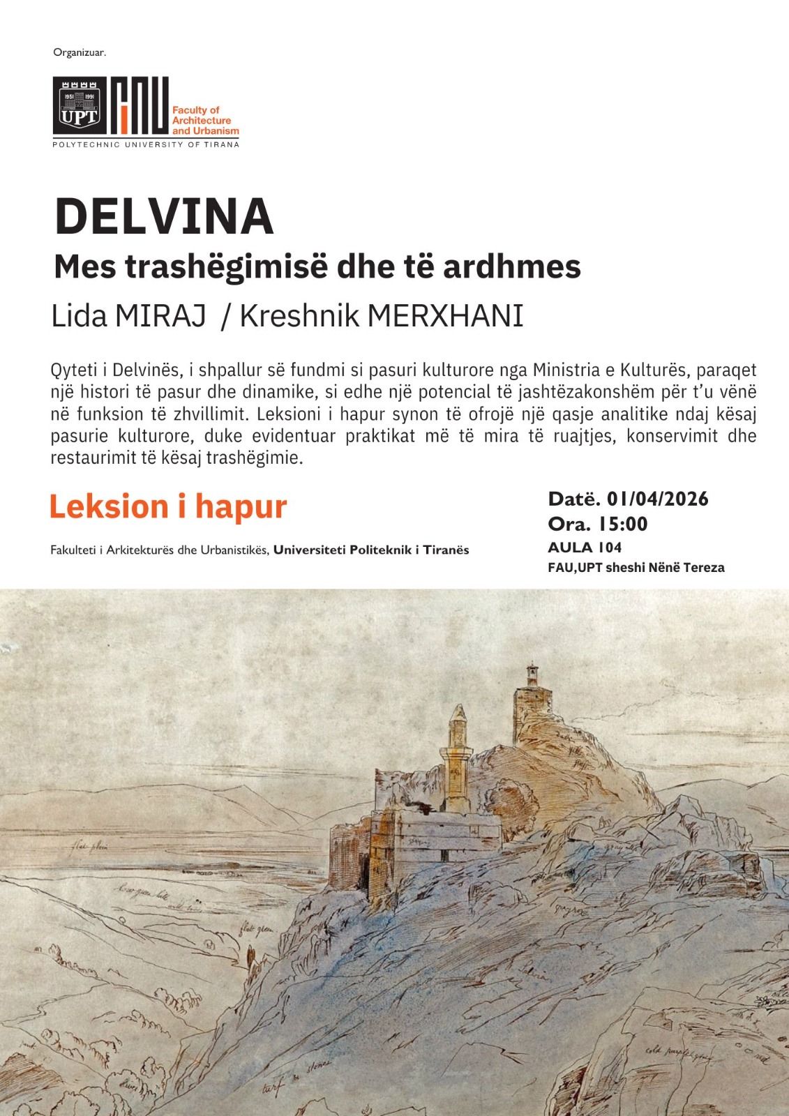 Leksion i hapur - DELVINA | Mes trashёgimisё dhe tё ardhmes