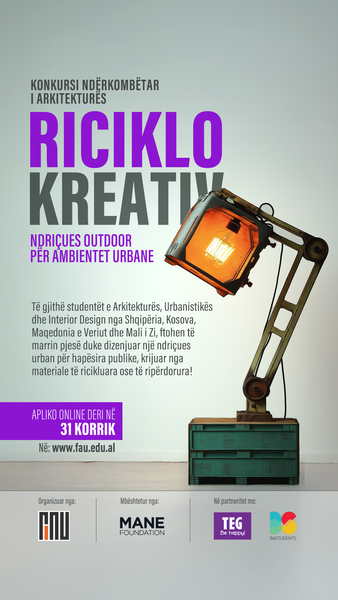 Konkursi ndërkombëtar i Arkitekturës ''Riciklo - Kreativ 2025''