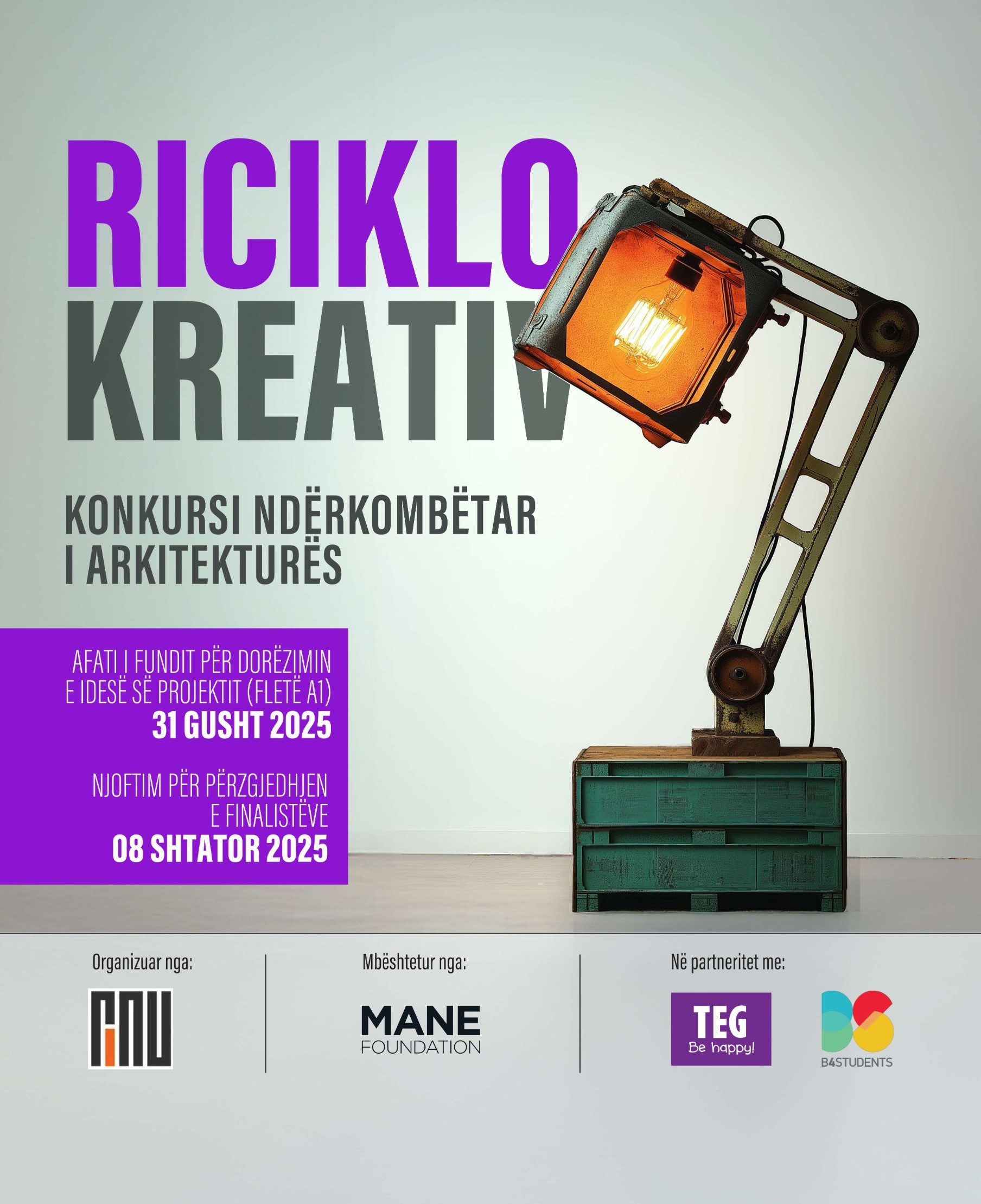 Njoftim - Konkursi ndërkombëtari i Arkitekturës ''Riciklo Kreativ 2025''