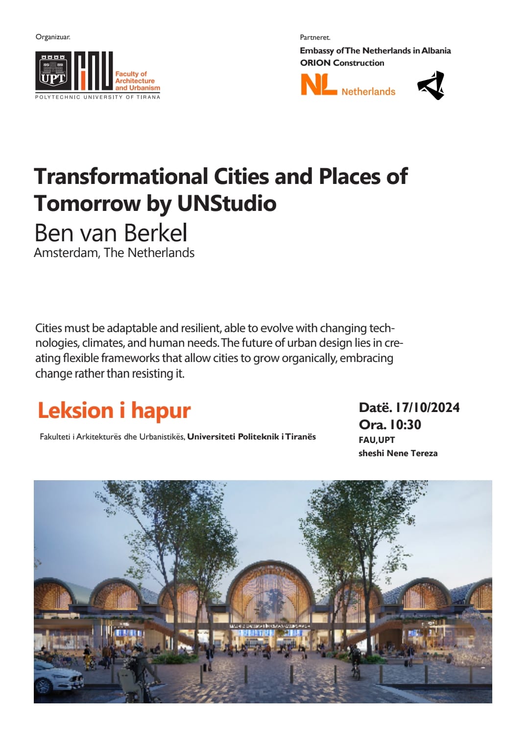 Transformational Cities and Places of Tomorrow - Leksion i hapur organizuar nga FAU/UPT