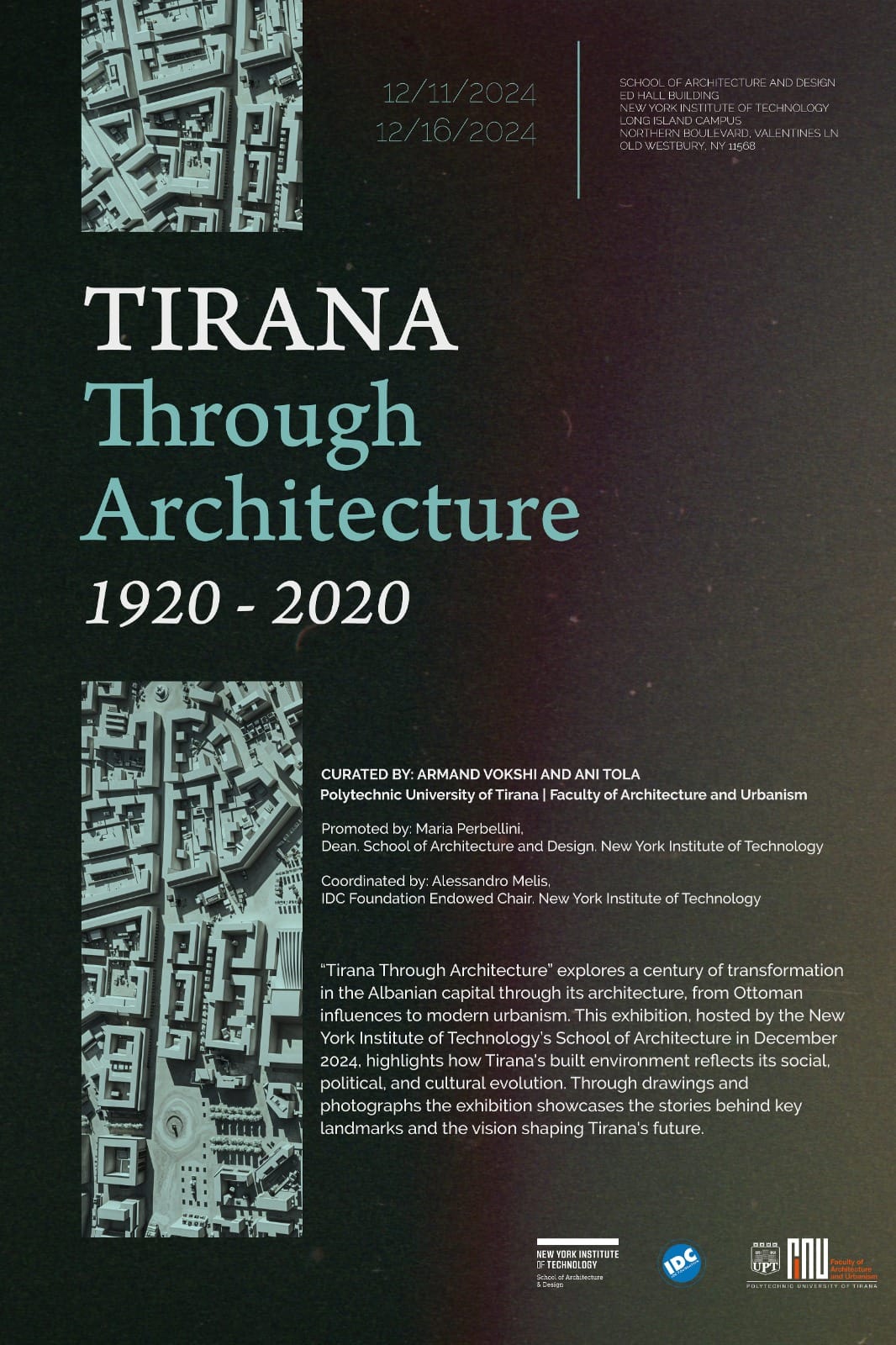 ''Tirana through architecture, 1920 -2020''