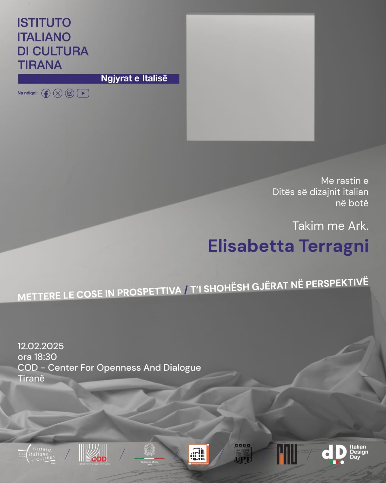 FAU, së bashku me IIC, ju fton në eventin: ''T'i shohësh gjërat në perspektivë'', mbajtur nga ark. Elisabetta Terragni